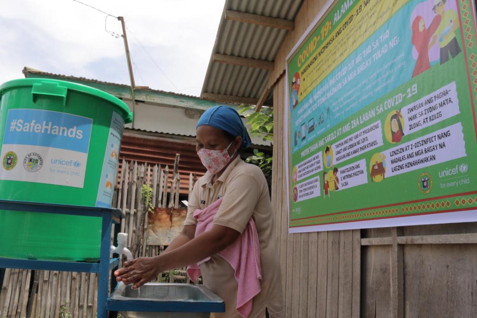 Handwashing stations in various areas such as quarantine checkpoints