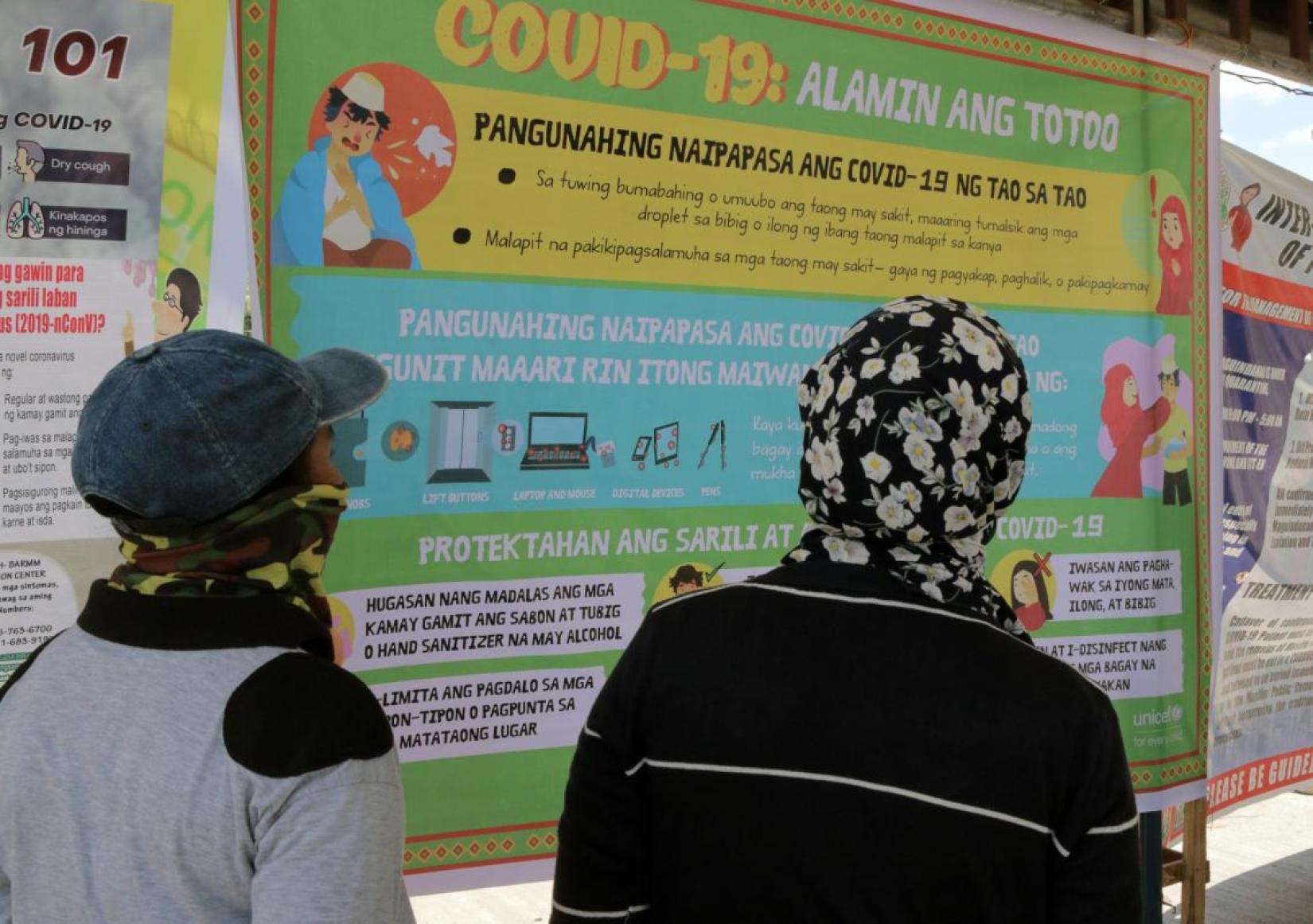 Posters with messages on how to avoid infection