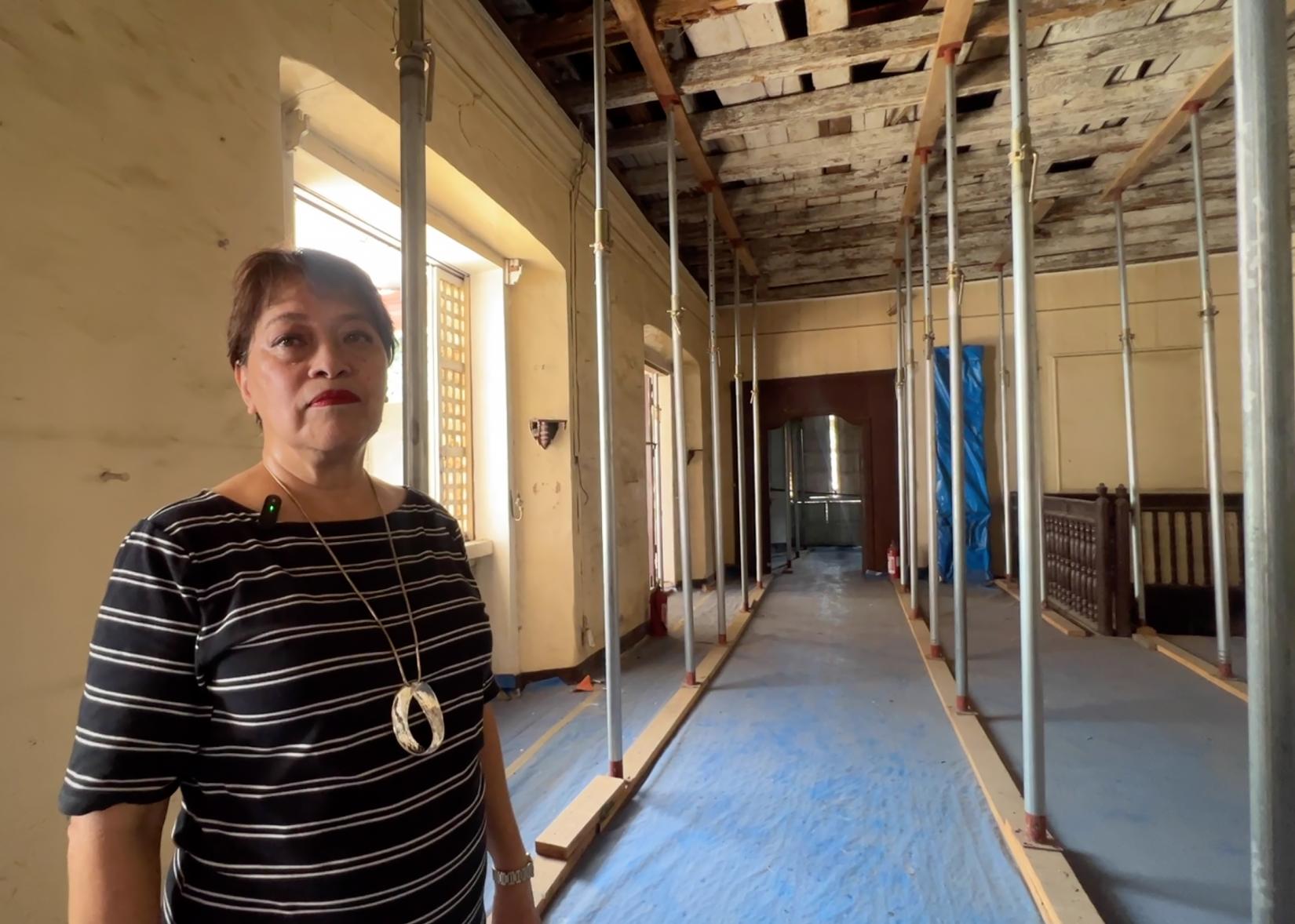 Home owner in Vigan, Mitos Belofsky, overseeing repairs in her family's ancestral home