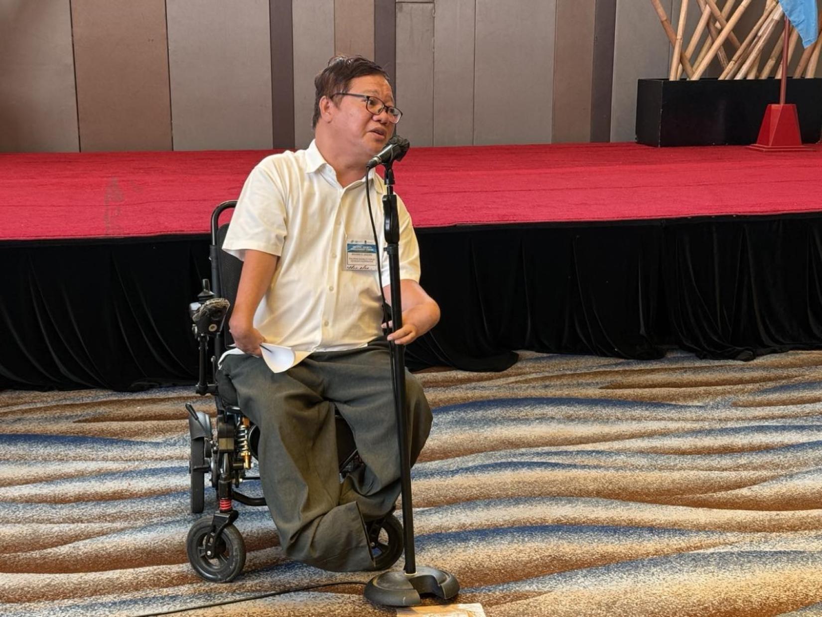 Richard Arceno, President of Philippine Disability Forum, shares their recommendation for stronger UN-CSO collaboration