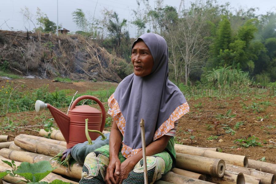 Mairah, a widow farmer from Guimba Marawi City, Lanao del Sur, Philippines