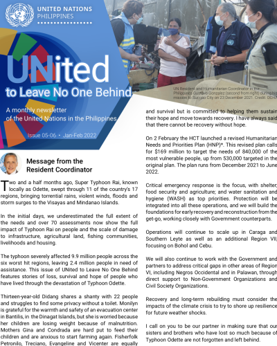 January - February 2022 Issue of UNited to Leave No One Behind