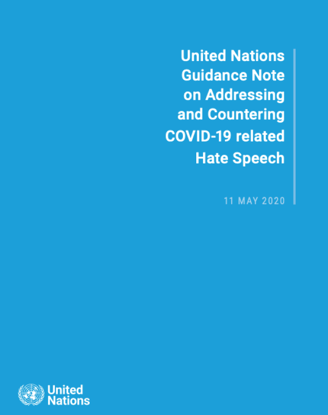 UN guidance note on addressing and countering COVID-19 related hate speech