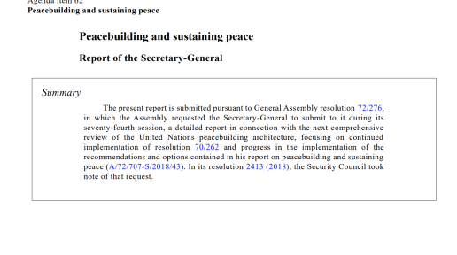 2020 Report of the Secretary-General on Peacebuilding and Sustaining Peace